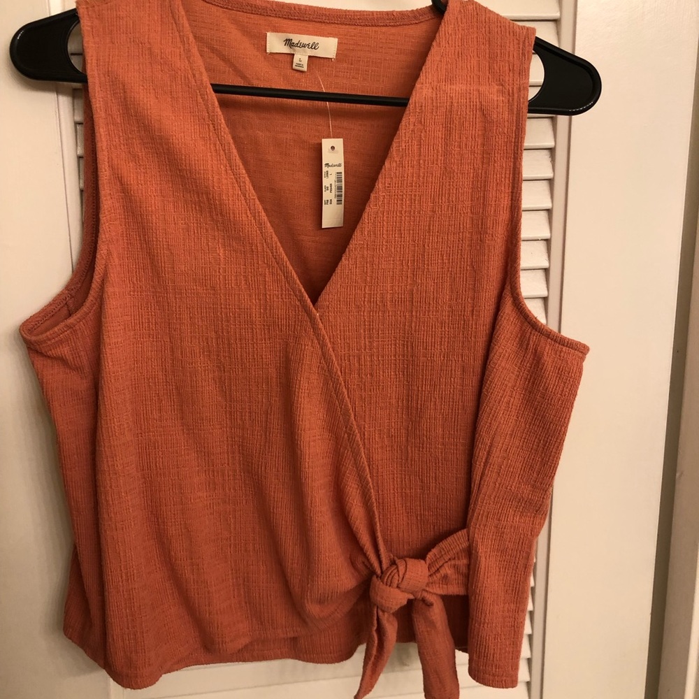 Madewell Sleeveless Wrap Tie Shirt